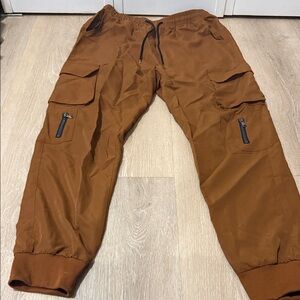 SHEIN Men's Rust Brown Cargo Jogger Pants